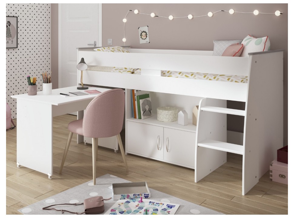 CAMA PUENTE CON ESCRITORIO EXTRAÍBLE ELIN